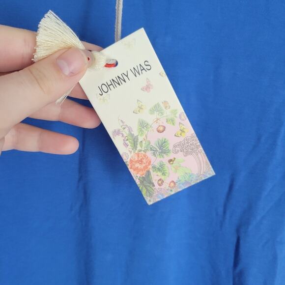 Johnny Was Blue Storm Favorite Short Sleeve Crewneck Tee Shirt XS - Picture 5 of 8